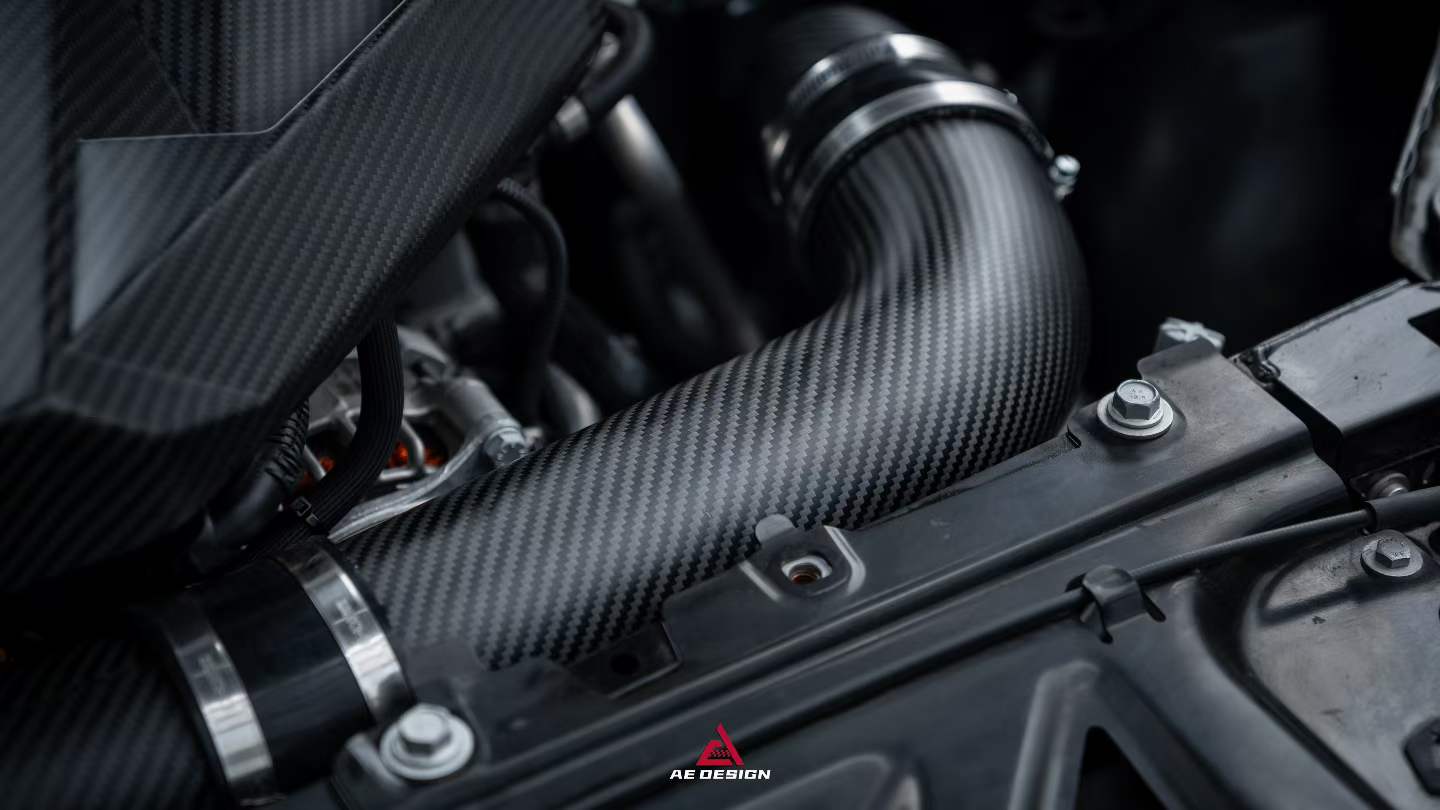 BMW M3 G80 G81 & M4 G82 G83 2021-ON with Aftermarket Parts - ART Style Air Intake Dry Pre-preg Carbon Fiber from ArmorExtend
