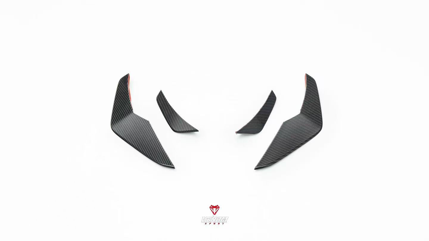 BMW M3 G80 G81 2021-ON & M4 G82 G83 2021-ON with Aftermarket Parts - Venom Sport Series Style Front Canards Dry Pre-preg Carbon Fiber from ArmorExtend