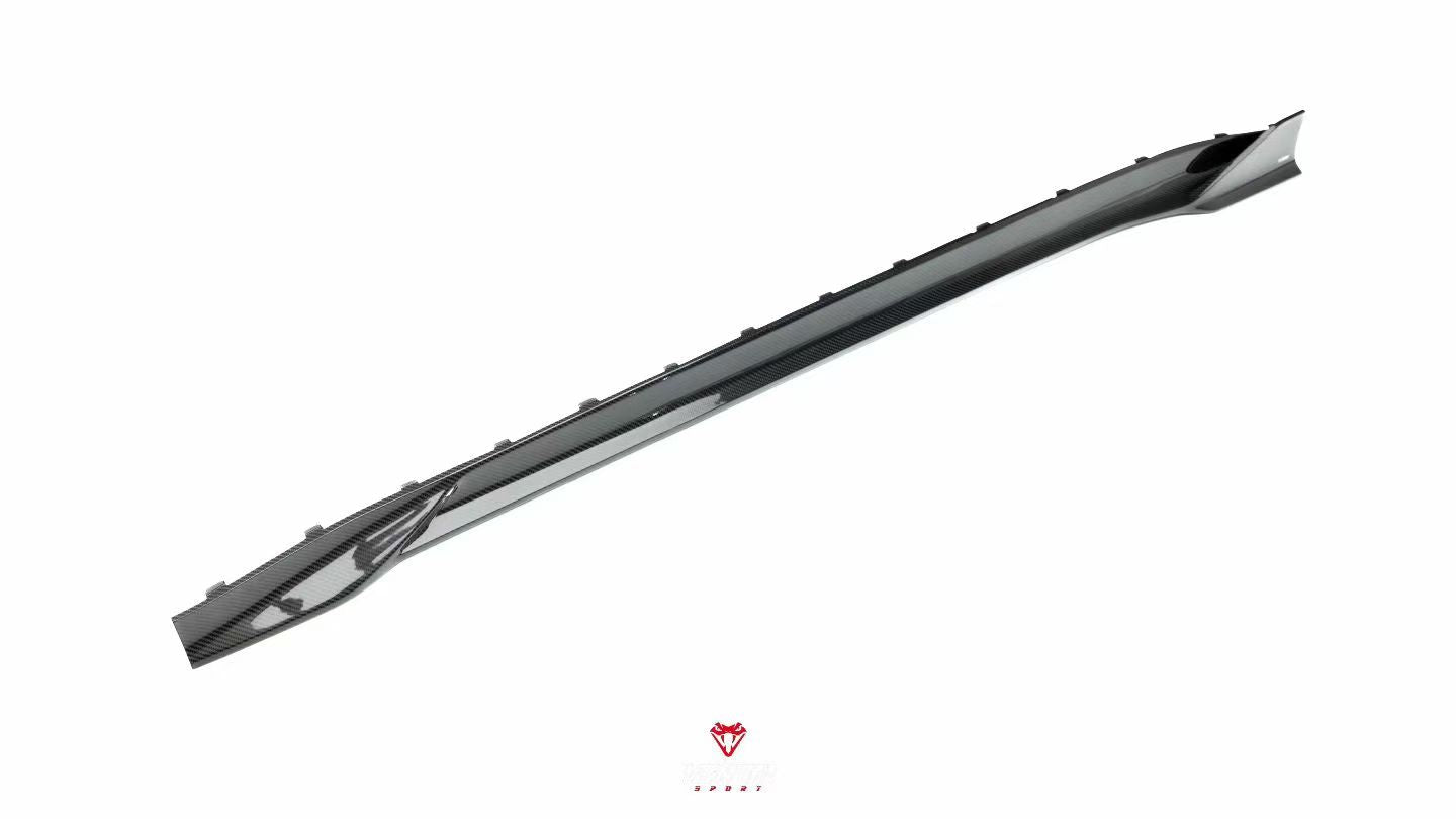 BMW M4 G82 G83 2021-ON with Aftermarket Parts - Venom Sport Series Style Side Skirts Dry Pre-preg Carbon Fiber from ArmorExtend