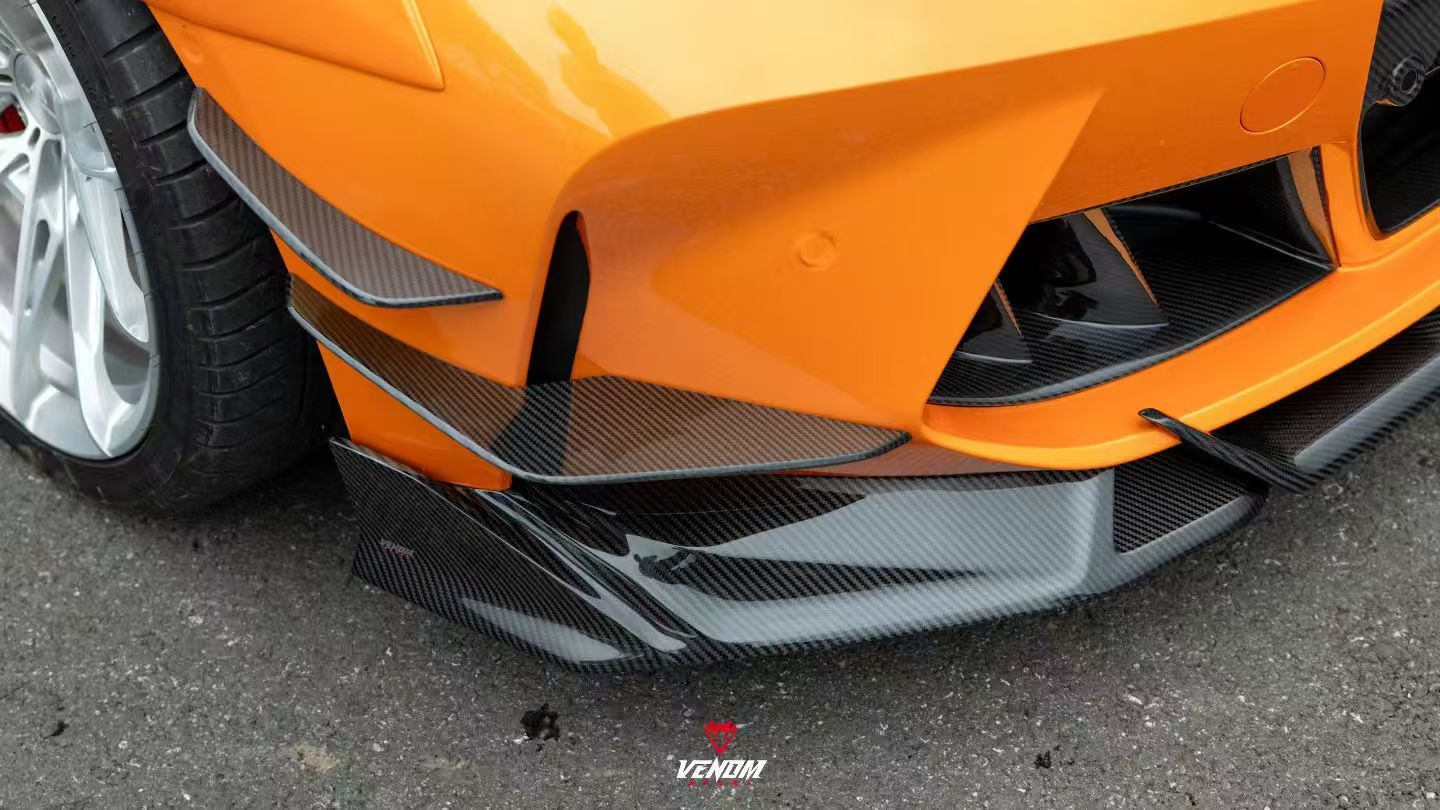 BMW M3 G80 G81 2021-ON & M4 G82 G83 2021-ON with Aftermarket Parts - Venom Sport Series Style Front Lip Dry Pre-preg Carbon Fiber from ArmorExtend