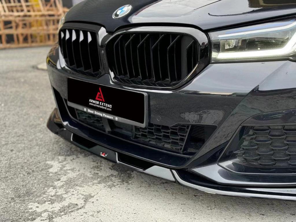 BMW 5 Series M550i 540i (With M-Package Bumper) G30 G31 LCI 2021 2022 2023 2024?with Aftermarket Parts - Plustic Style Front Lip ABS from?ArmorExtend