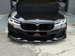 BMW 5 Series M550i 540i (With M-Package Bumper) G30 G31 LCI 2021 2022 2023 2024?with Aftermarket Parts - Plustic Style Front Lip ABS from?ArmorExtend