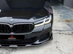 BMW 5 Series M550i 540i G30 G31 LCI 2021-ON with Aftermarket Parts - AE & Plustic Style Caebon Fiber Front Lip from ArmorExtend