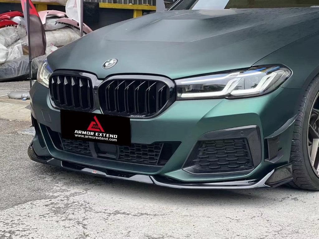 BMW 5 Series M550i 540i (With M-Package Bumper) G30 G31 LCI 2021 2022 2023 2024?with Aftermarket Parts - Plustic Style Front Lip ABS from?ArmorExtend