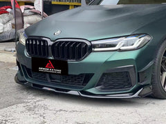 BMW 5 Series M550i 540i (With M-Package Bumper) G30 G31 LCI 2021 2022 2023 2024?with Aftermarket Parts - Plustic Style Front Lip ABS from?ArmorExtend