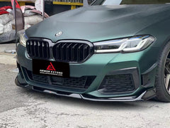 BMW 5 Series M550i 540i G30 G31 LCI 2021-ON with Aftermarket Parts - AE & Plustic Style Caebon Fiber Front Lip from ArmorExtend