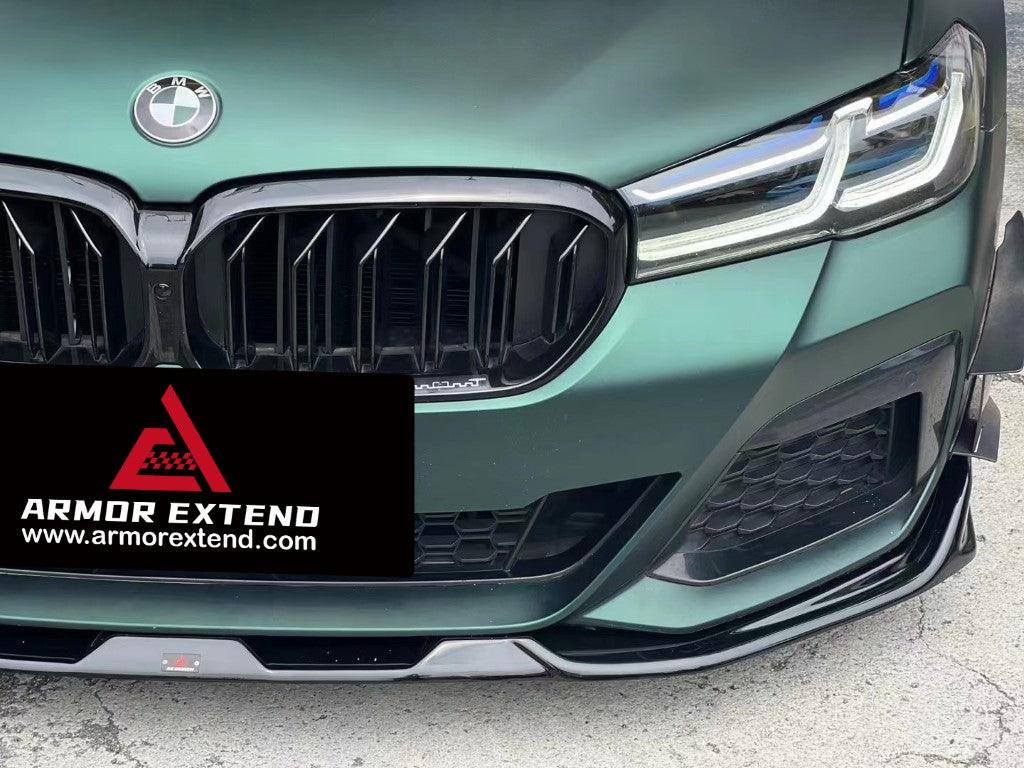 BMW 5 Series M550i 540i (With M-Package Bumper) G30 G31 LCI 2021 2022 2023 2024?with Aftermarket Parts - Plustic Style Front Lip ABS from?ArmorExtend