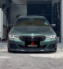 BMW 5 Series M550i 540i (With M-Package Bumper) G30 G31 LCI 2021 2022 2023 2024?with Aftermarket Parts - Plustic Style Front Lip ABS from?ArmorExtend