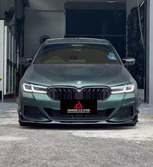 BMW 5 Series M550i 540i G30 G31 LCI 2021-ON with Aftermarket Parts - AE & Plustic Style Caebon Fiber Front Lip from ArmorExtend