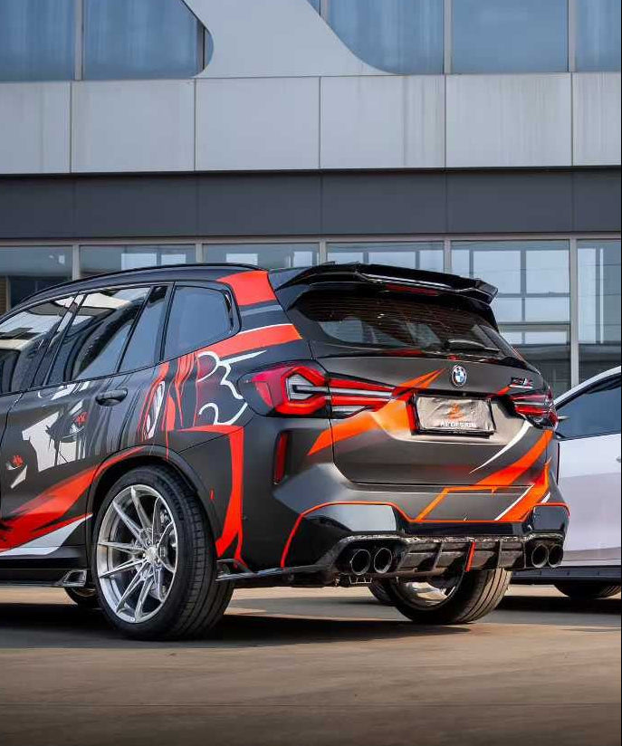 BMW X3M X3MC F97 (Fits Both Pre-LCI & LCI) 2019 2020 2021 2022 2023 2024 with Aftermarket Parts - AE V2 Style Rear Diffuser?Carbon Fiber?from ArmorExtend