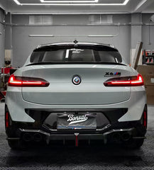 BMW X4M X4MC F98 LCI 2022-ON with Aftermarket Parts - Rear Diffuser & Canards Pre-preg Carbon Fiber from Karbel Carbon
