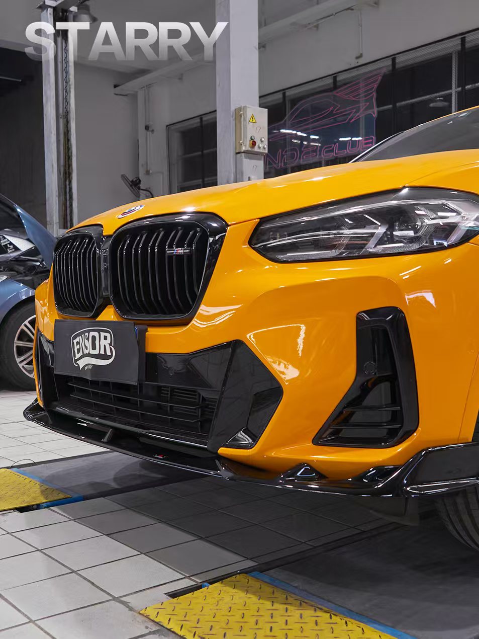 BMW X3 s/x Drive 30i (with M-Package Bumper) & M40i G01 LCI 2022 2023 2024 & X4 xDrive 30i (with M-Package Bumper) & M40i G02 LCI 2022 2023 2024?with Aftermarket Parts - Plustic Style Front Lip ABS from?ArmorExtend