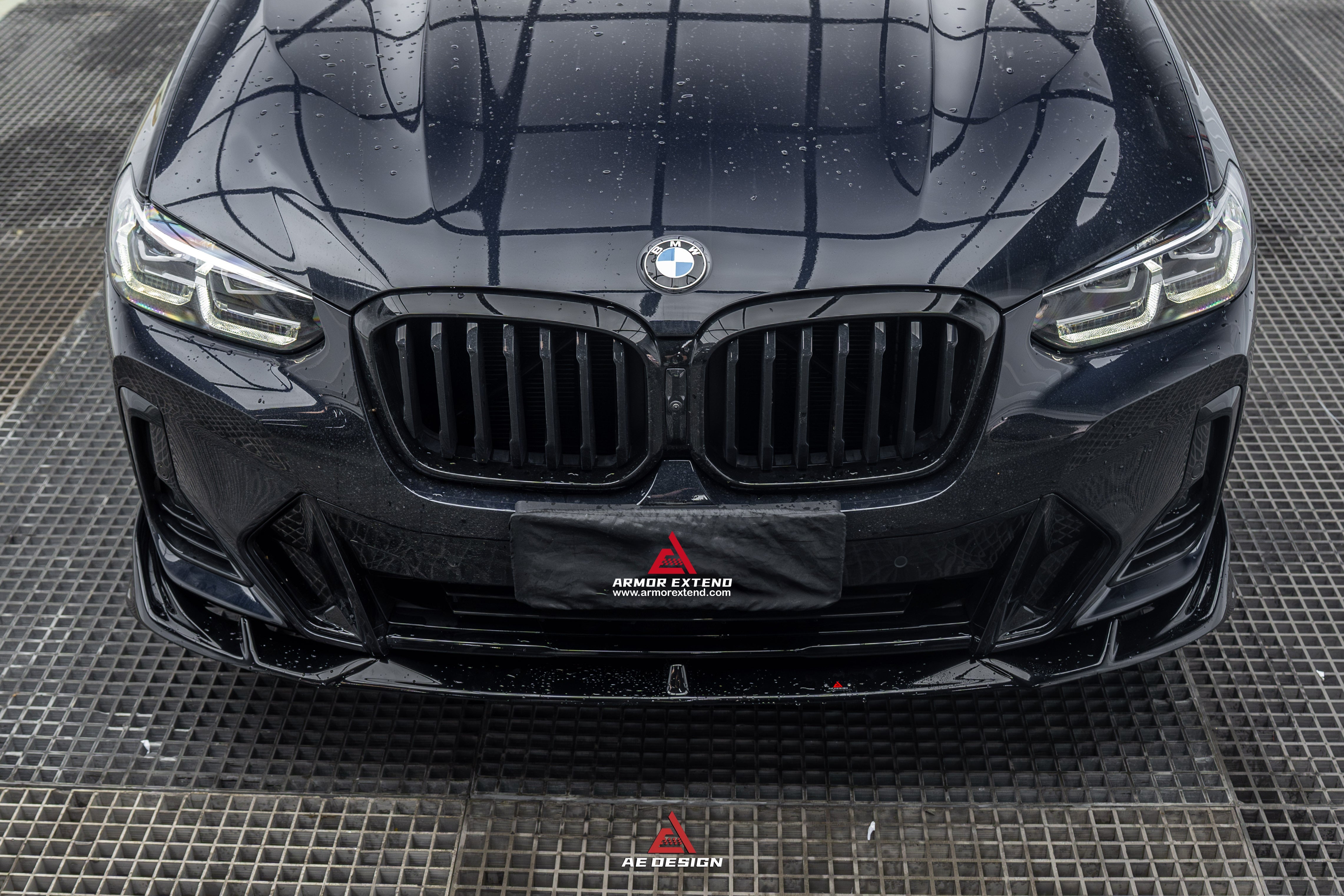 BMW X3 s/x Drive 30i & M40i G01 LCI & X4 xDrive 30i & M40i G02 LCI 2022-ON with Aftermarket Parts - AE Style Caebon Fiber Front Lip from ArmorExtend