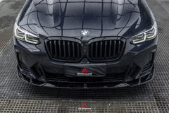 BMW X3 s/x Drive 30i (with M-Package Bumper) & M40i G01 LCI 2022 2023 2024 & X4 xDrive 30i (with M-Package Bumper) & M40i G02 LCI 2022 2023 2024?with Aftermarket Parts - Plustic Style Front Lip ABS from?ArmorExtend