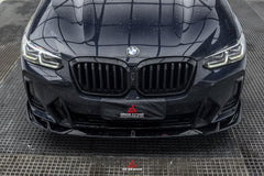 BMW X3 s/x Drive 30i (with M-Package Bumper) & M40i G01 LCI 2022 2023 2024 & X4 xDrive 30i (with M-Package Bumper) & M40i G02 LCI 2022 2023 2024 with Aftermarket Parts - Plustic Style Front Lip ABS from ArmorExtend
