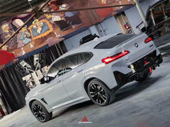 BMW X4 xDrive 30i (with M-Package Bumper) & M40i G02 LCI 2022 2023 2024 with Aftermarket Parts - AE Style Diffuser & Canards Carbon Fiber from?ArmorExtend