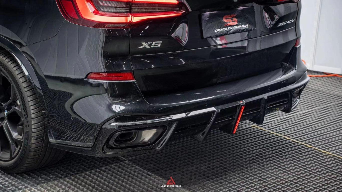 BMW X5 G05 M50i X/S Drive 40i (with M-Package) (Fits Both Pre-LCI & LCI) 2019 2020 2021 2022 2023 2024 with Aftermarket Parts -?AE Style?Rear Diffuser & Canards PP from?ArmorExtend
