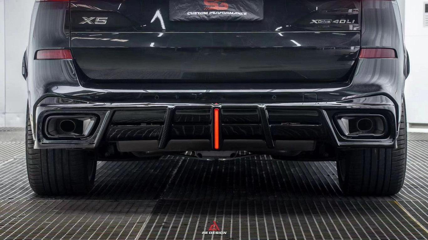 BMW X5 G05 M50i X/S Drive 40i (with M-Package) (Fits Both Pre-LCI & LCI) 2019 2020 2021 2022 2023 2024 with Aftermarket Parts - AE Style Rear Diffuser & Canards PP from ArmorExtend