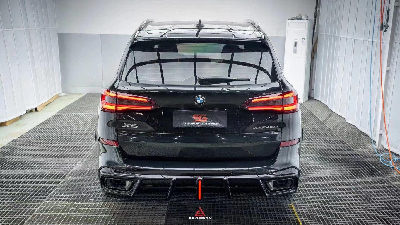 BMW X5 G05 M50i X/S Drive 40i (with M-Package) (Fits Both Pre-LCI & LCI) 2019 2020 2021 2022 2023 2024 with Aftermarket Parts - AE Style Rear Diffuser & Canards PP from ArmorExtend