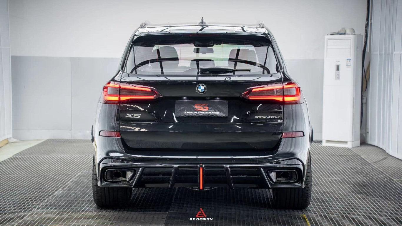 BMW X5 G05 M50i X/S Drive 40i (with M-Package) (Fits Both Pre-LCI & LCI) 2019 2020 2021 2022 2023 2024 with Aftermarket Parts - AE Style Rear Diffuser & Canards PP from ArmorExtend