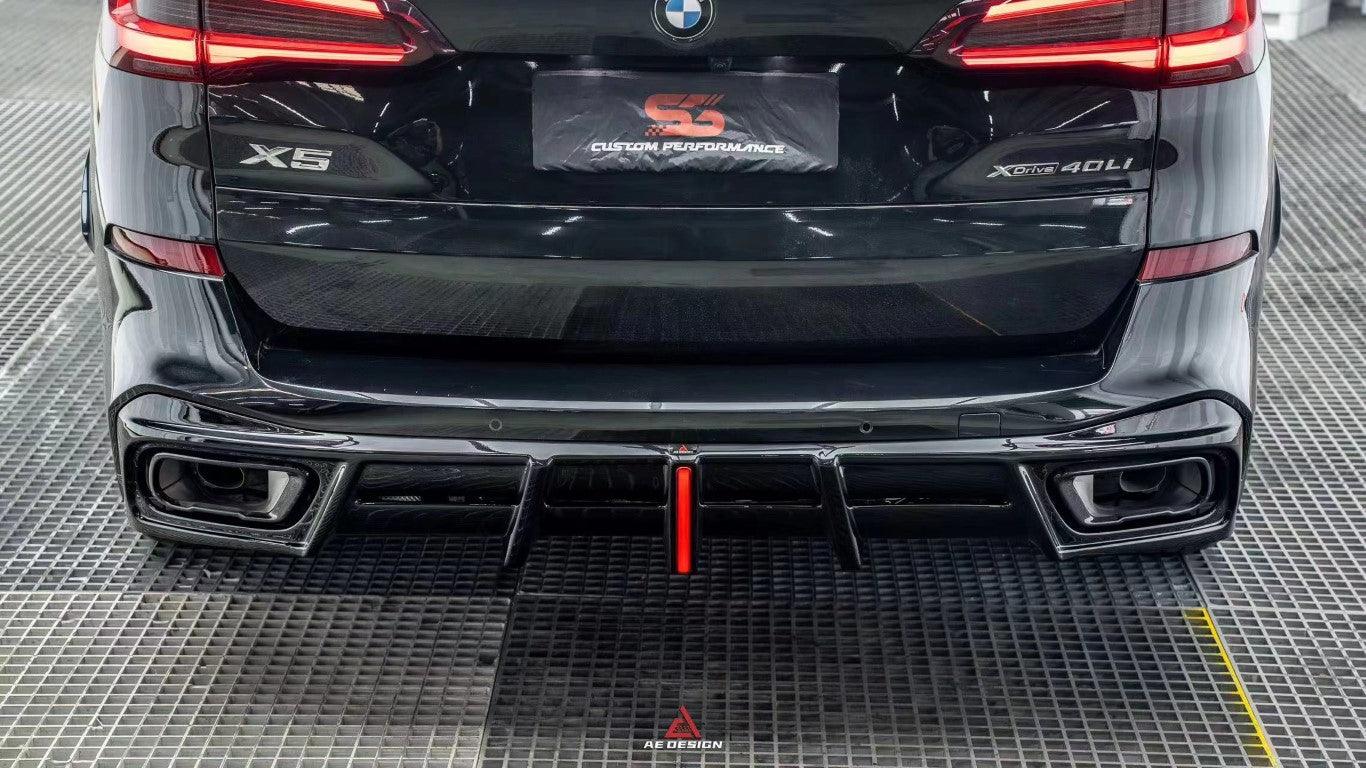 BMW X5 G05 M50i X/S Drive 40i (with M-Package) (Fits Both Pre-LCI & LCI) 2019 2020 2021 2022 2023 2024 with Aftermarket Parts - AE Style Rear Diffuser & Canards PP from ArmorExtend