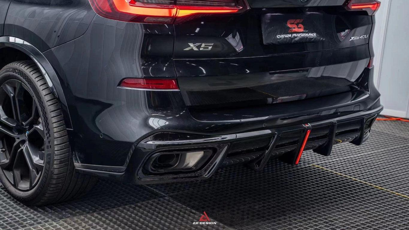BMW X5 G05 M50i X/S Drive 40i (with M-Package) (Fits Both Pre-LCI & LCI) 2019 2020 2021 2022 2023 2024 with Aftermarket Parts -?AE Style?Rear Diffuser & Canards PP from?ArmorExtend