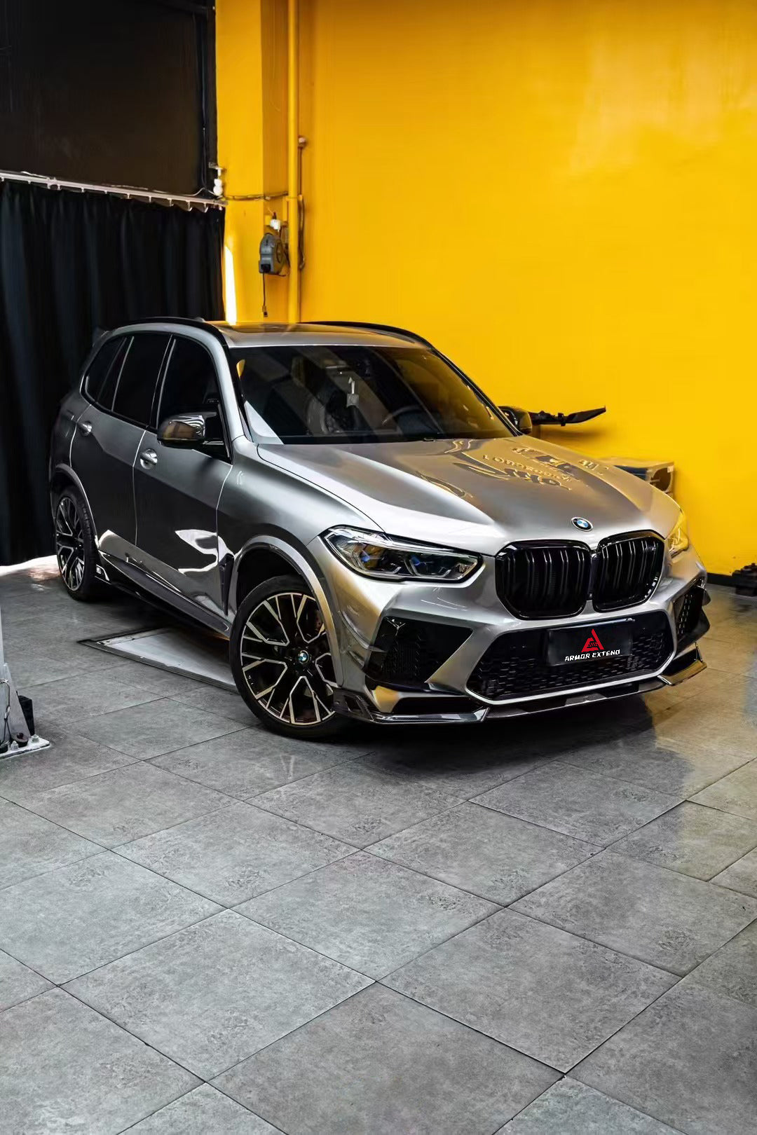 BMW X5M X5MC F95 Pre-LCI 2020 2021 2022 2023 with Aftermarket Parts - AE Style Front Canards Carbon Fiber from?ArmorExtend