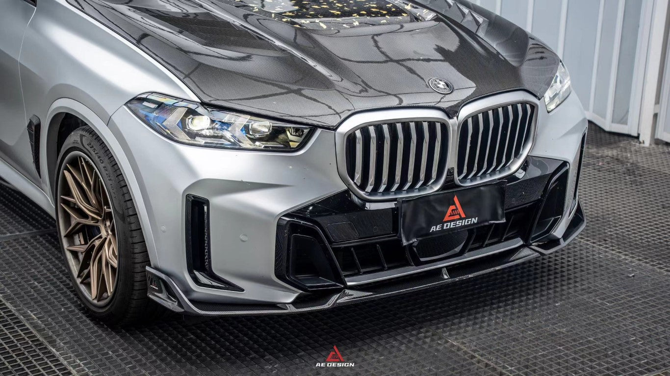 BMW X5 s/x Drive 40i & xDrive 50e (With M-Package, does not fit base model) & M60i G05 LCI 2023-ON with Aftermarket Parts - AE Style Carbon Fiber Front Lip from ArmorExtend