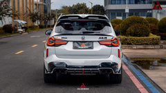 BMW X3M X3MC F97 (Fits Both Pre-LCI & LCI) 2019 2020 2021 2022 2023 2024 with Aftermarket Parts - AE Style Rear Roof Spoiler Carbon Fiber from ArmorExtend