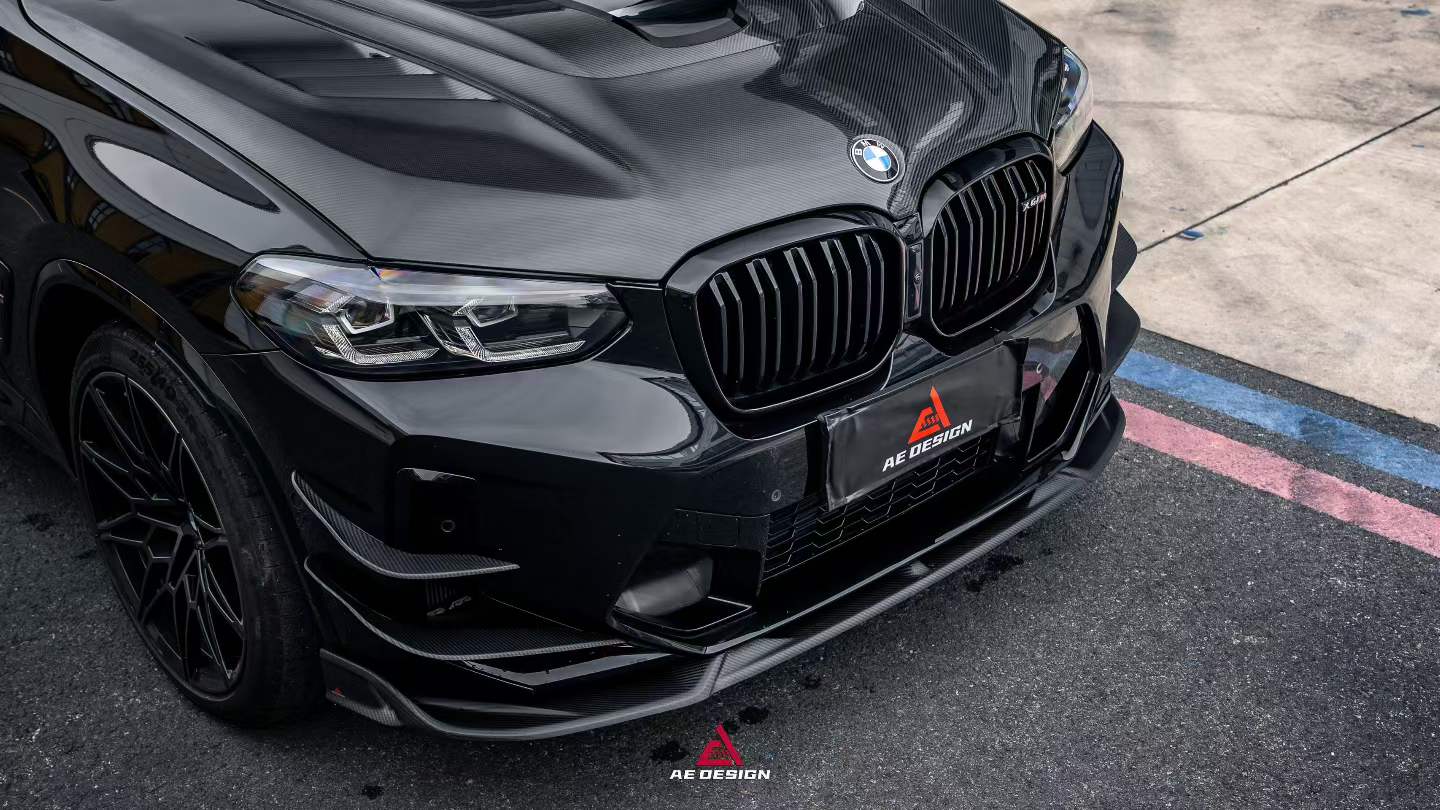 BMW X3M X3MC F97 LCI 2022 2023 2024 & X4M X4MC F98 LCI 2022 2023 2024 2025 with Aftermarket Parts - ART V2 Front Canards Carbon Fiber from ArmorExtend