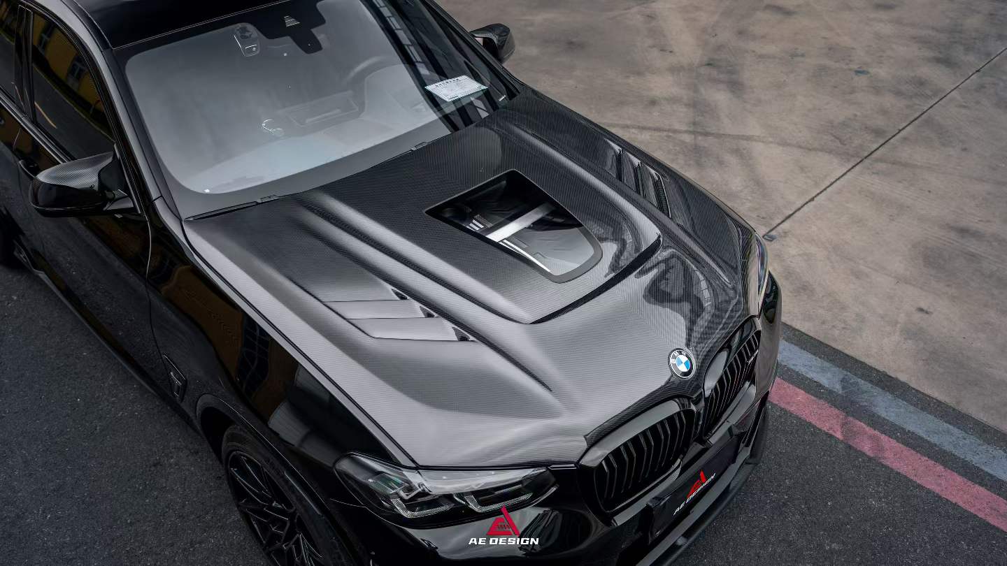 BMW X3 G01 & X3M X3MC F97 (Fits Both Pre-LCI & LCI) 2019 2020 2021 2022 2023 2024 & X4 G02 & X4M X4MC F98 (Fits Both Pre-LCI & LCI) 2019 2020 2021 2022 2023 2024 2025 with Aftermarket Parts ART Vented Transparent Glass V2 Hood Bonnet Dry Pre-preg Carbon Fiber from ArmorExtend