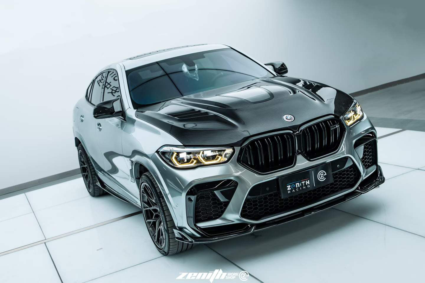 BMW X5 M60i M50i xDrive50e x/sDrive40i G05 (Fits Both Pre-LCI & LCI) & X5M X5MC F95 (Fits Both Pre-LCI & LCI) & X6 M60I xDrive40i G06 (Fits Pre-LCI & LCI) & X6M X6MC F96 (Fits Pre-LCI & LCI) 2020-ON with Aftermarket Parts - ART Vented Transparent Glass V2 Style Hood Dry Pre-preg Carbon Fiber from ArmorExtend