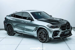 BMW X5 M60i M50i xDrive50e x/sDrive40i G05 (Fits Both Pre-LCI & LCI) & X5M X5MC F95 (Fits Both Pre-LCI & LCI) & X6 M60I xDrive40i G06 (Fits Pre-LCI & LCI) & X6M X6MC F96 (Fits Pre-LCI & LCI) 2020-ON with Aftermarket Parts - ART Vented Transparent Glass V2 Style Hood Dry Pre-preg Carbon Fiber from ArmorExtend