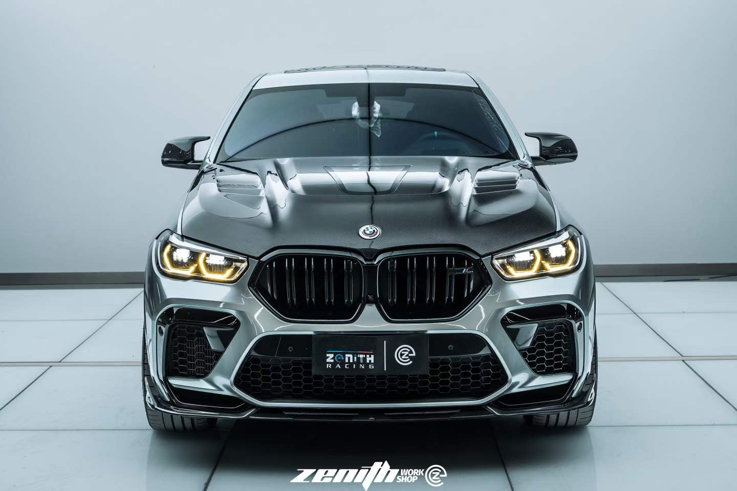 BMW X5 M60i M50i xDrive50e x/sDrive40i G05 (Fits Both Pre-LCI & LCI) & X5M X5MC F95 (Fits Both Pre-LCI & LCI) & X6 M60I xDrive40i G06 (Fits Pre-LCI & LCI) & X6M X6MC F96 (Fits Pre-LCI & LCI) 2020-ON with Aftermarket Parts - ART Vented Transparent Glass V2 Style Hood Dry Pre-preg Carbon Fiber from ArmorExtend