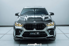 BMW X5 M60i M50i xDrive50e x/sDrive40i G05 (Fits Both Pre-LCI & LCI) & X5M X5MC F95 (Fits Both Pre-LCI & LCI) & X6 M60I xDrive40i G06 (Fits Pre-LCI & LCI) & X6M X6MC F96 (Fits Pre-LCI & LCI) 2020-ON with Aftermarket Parts - ART Vented Transparent Glass V2 Style Hood Dry Pre-preg Carbon Fiber from ArmorExtend