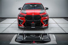BMW X5 M60i M50i xDrive50e x/sDrive40i G05 (Fits Both Pre-LCI & LCI) & X5M X5MC F95 (Fits Both Pre-LCI & LCI) & X6 M60I xDrive40i G06 (Fits Pre-LCI & LCI) & X6M X6MC F96 (Fits Pre-LCI & LCI) 2020-ON with Aftermarket Parts - ART Vented Transparent Glass V2 Style Hood Dry Pre-preg Carbon Fiber from ArmorExtend