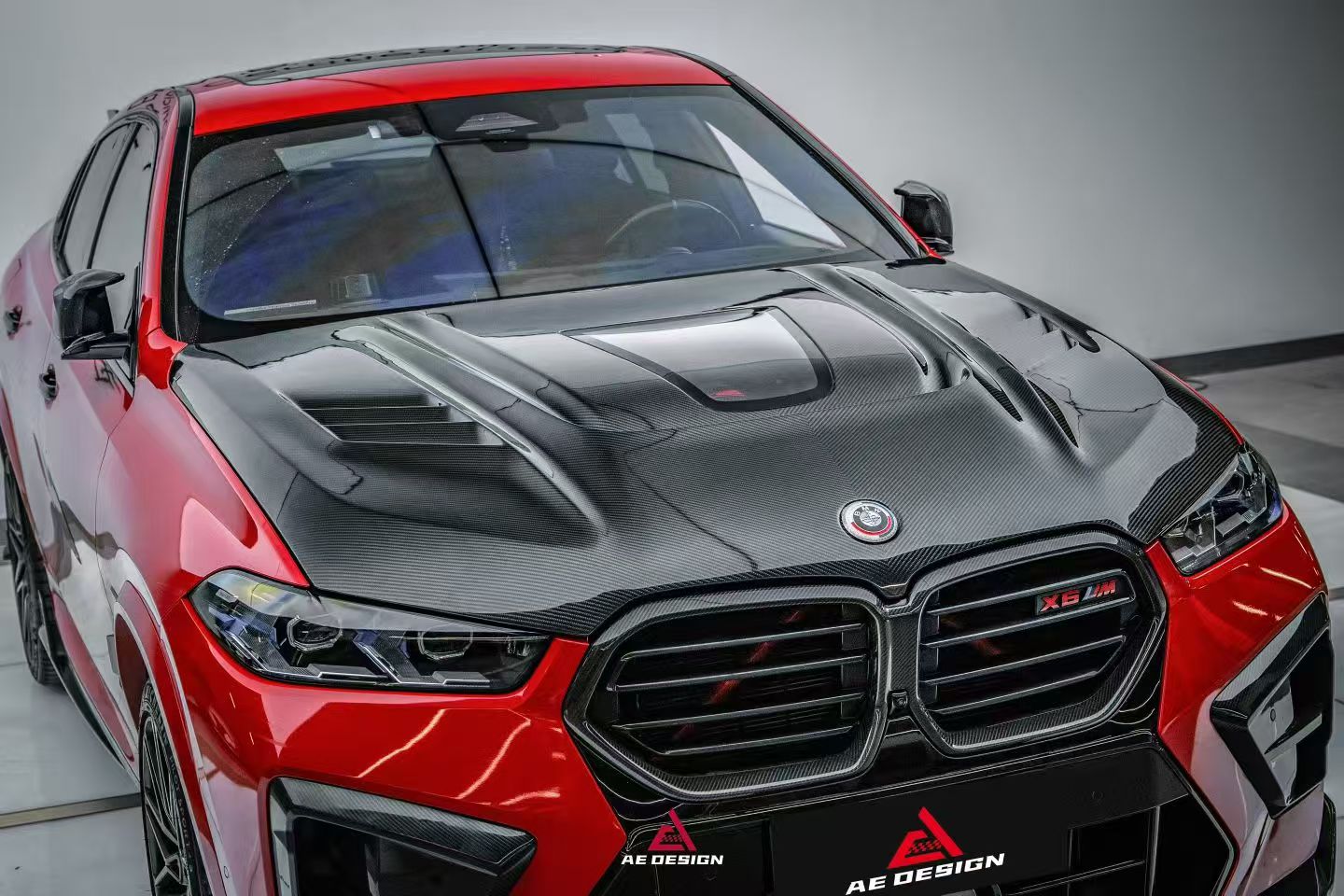 BMW X5 M60i M50i xDrive50e x/sDrive40i G05 (Fits Both Pre-LCI & LCI) & X5M X5MC F95 (Fits Both Pre-LCI & LCI) & X6 M60I xDrive40i G06 (Fits Pre-LCI & LCI) & X6M X6MC F96 (Fits Pre-LCI & LCI) 2020-ON with Aftermarket Parts - ART Vented Transparent Glass V2 Style Hood Dry Pre-preg Carbon Fiber from ArmorExtend