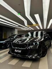 BMW i5 xDrive40 / i5 eDrive40 (with M-package bumper, does not fit base mode) / i5 M60 G60 G61 2024-ON & 5 Series 540i xDrive / 530i xDrive / 530i (with M-package bumper, does not fit base model) / 550e xDrive G60 G61 2024-ON with Aftermarket Parts - Pre-preg Carbon Fiber Front Bumper Lower Center Grill Trim from Karbel Carbon