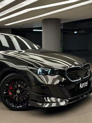BMW i5 xDrive40 / i5 eDrive40 (with M-package bumper, does not fit base mode) / i5 M60 G60 G61 2024-ON & 5 Series 540i xDrive / 530i xDrive / 530i (with M-package bumper, does not fit base model) / 550e xDrive G60 G61 2024-ON with Aftermarket Parts - Pre-preg Carbon Fiber Front Bumper Lower Center Grill Trim from Karbel Carbon