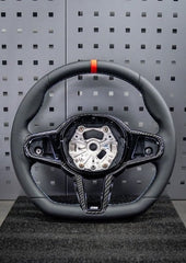 BMW M3 G80 G81 2021 2022 2023 2024 & M4 G82 G83 2021 2022 2023 2024 with Aftermarket Parts - AE Style Steering Wheel Carbon Fiber & Black Leather from ArmorExtend