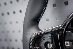 BMW M3 G80 G81 2021 2022 2023 2024 & M4 G82 G83 2021 2022 2023 2024 with Aftermarket Parts - AE Style Steering Wheel Carbon Fiber & Black Leather from ArmorExtend