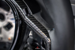 BMW M3 G80 G81 2021 2022 2023 2024 & M4 G82 G83 2021 2022 2023 2024 with Aftermarket Parts - AE Style Steering Wheel Carbon Fiber & Black Leather from ArmorExtend