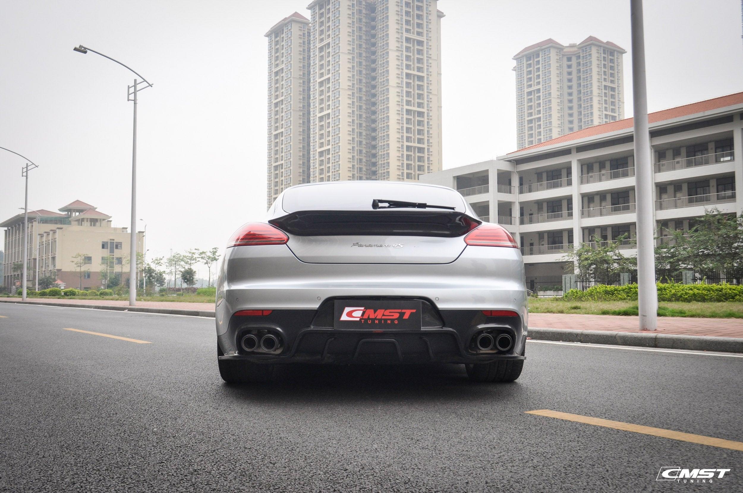 Porsche Panamera 970 970.2 2/4/4S/GTS/Turbo/Turbo S 2014-2016 with Aftermarket Parts - Vacuumed Carbon & FRP Rear Diffuser from CMST Tuning
