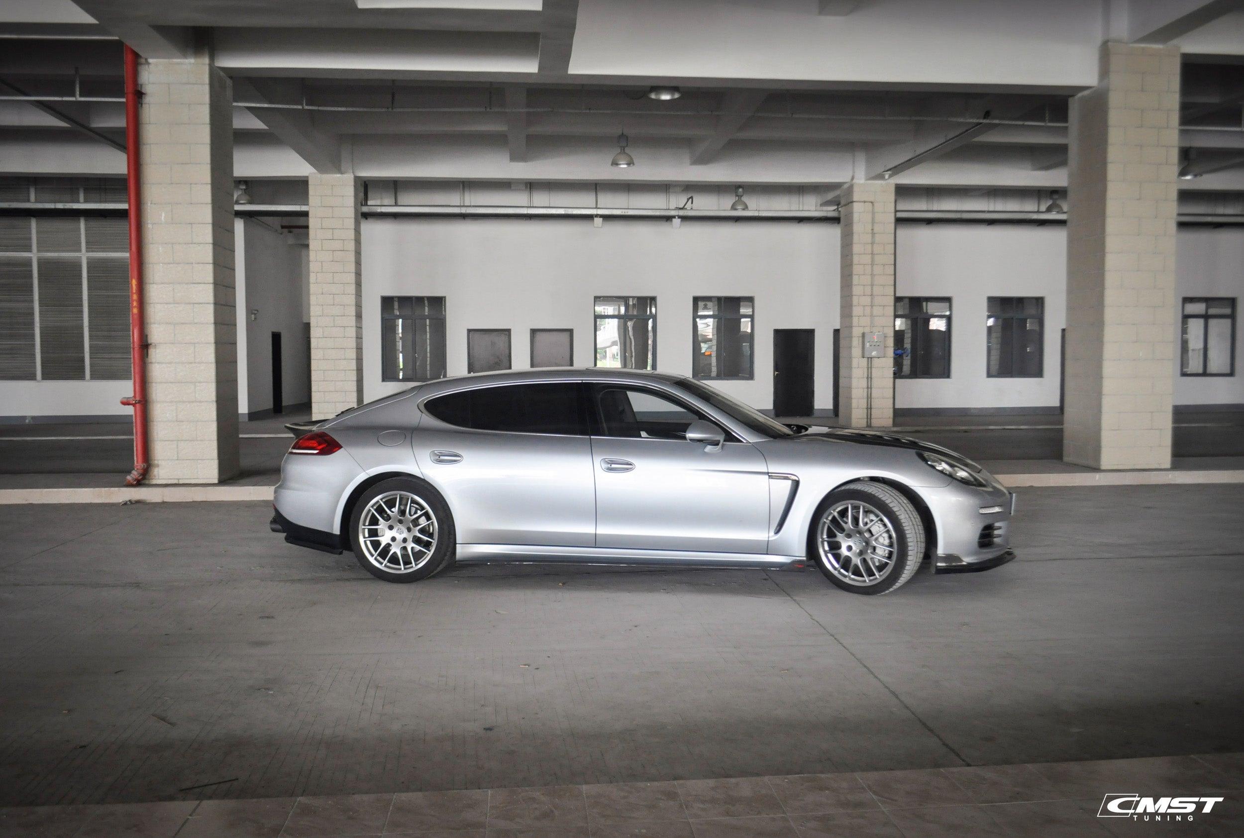 Porsche Panamera 970 970.2 2/4/4S/GTS/Turbo/Turbo S 2014-2016 with Aftermarket Parts - Vacuumed Carbon & FRP Side Skirts from CMST Tuning
