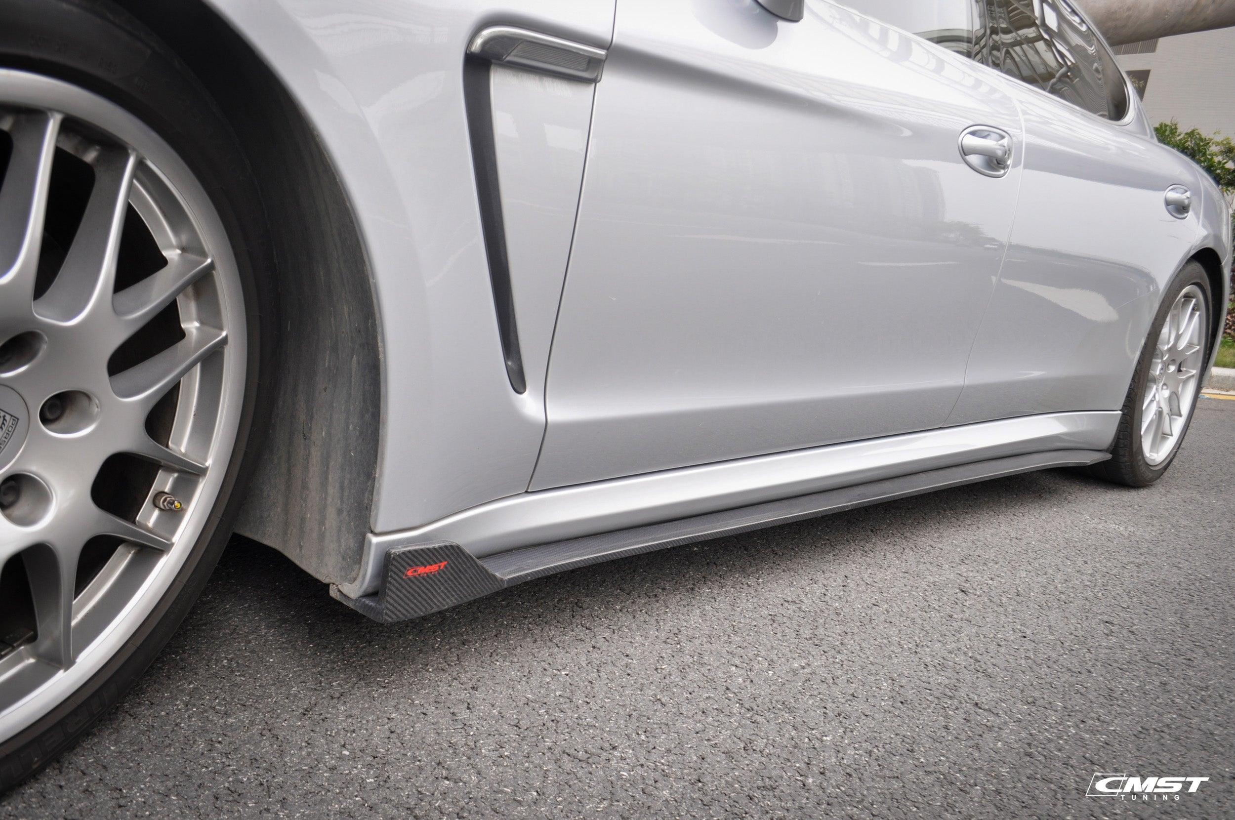 Porsche Panamera 970 970.2 2/4/4S/GTS/Turbo/Turbo S 2014-2016 with Aftermarket Parts - Vacuumed Carbon & FRP Side Skirts from CMST Tuning

