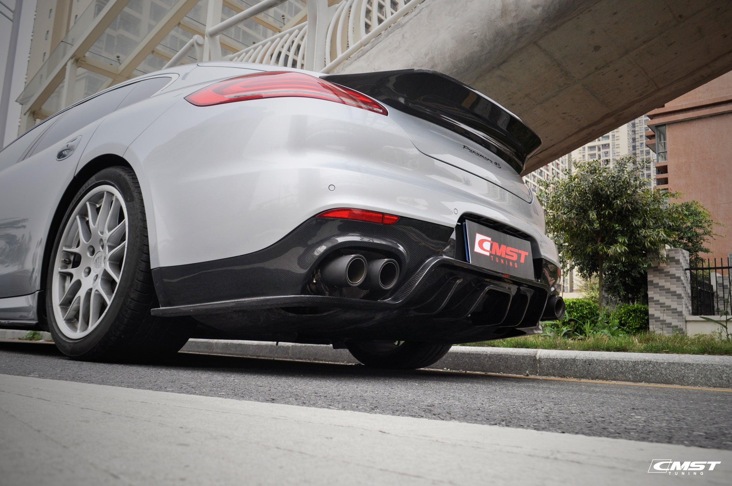 Porsche Panamera 970 970.2 2/4/4S/GTS/Turbo/Turbo S 2014-2016 with Aftermarket Parts - Vacuumed Carbon & FRP Rear Diffuser from CMST Tuning
