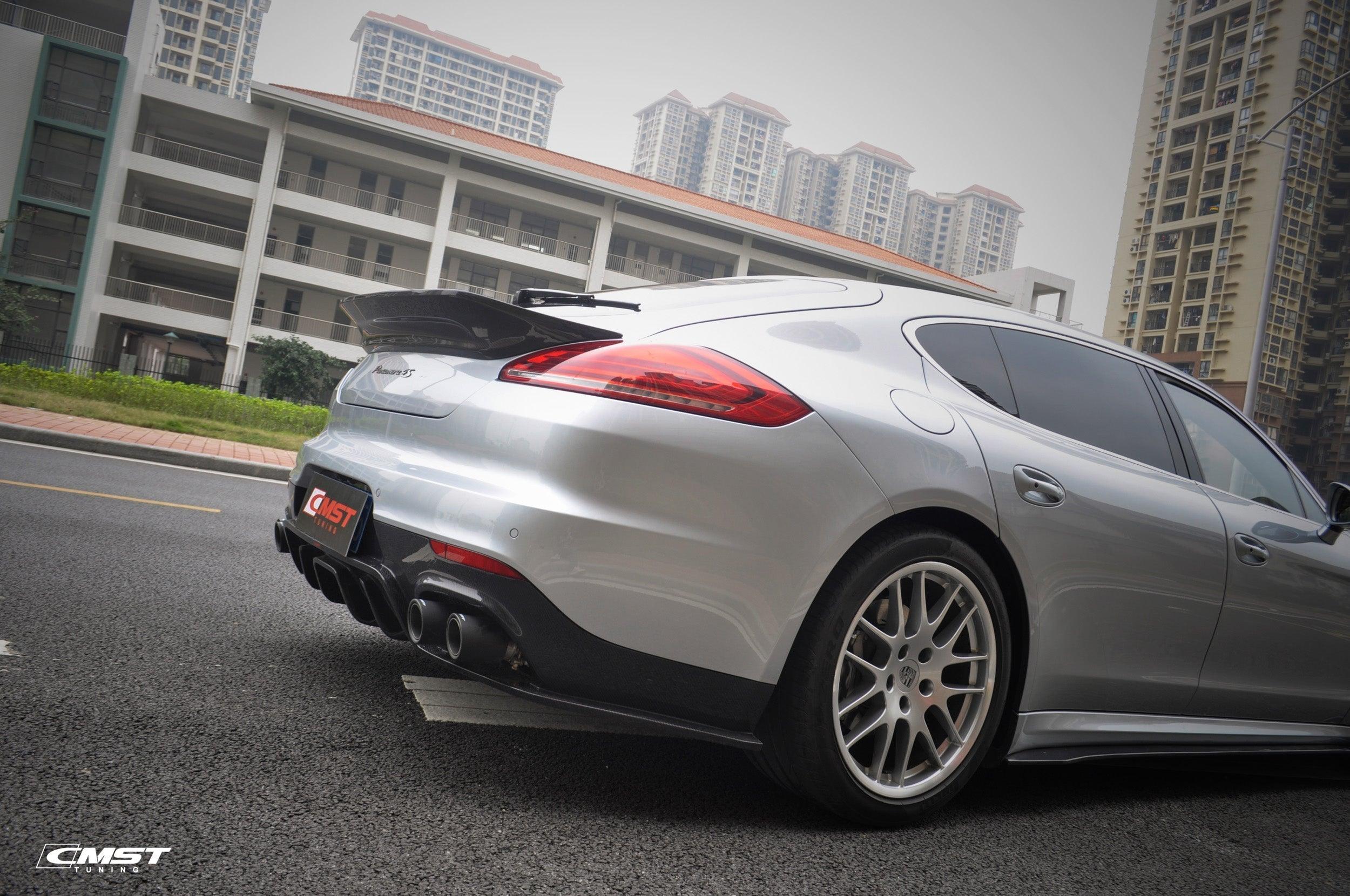 Porsche Panamera 970 970.2 2/4/4S/GTS/Turbo/Turbo S 2014-2016 with Aftermarket Parts - Vacuumed Carbon & FRP Rear Diffuser from CMST Tuning
