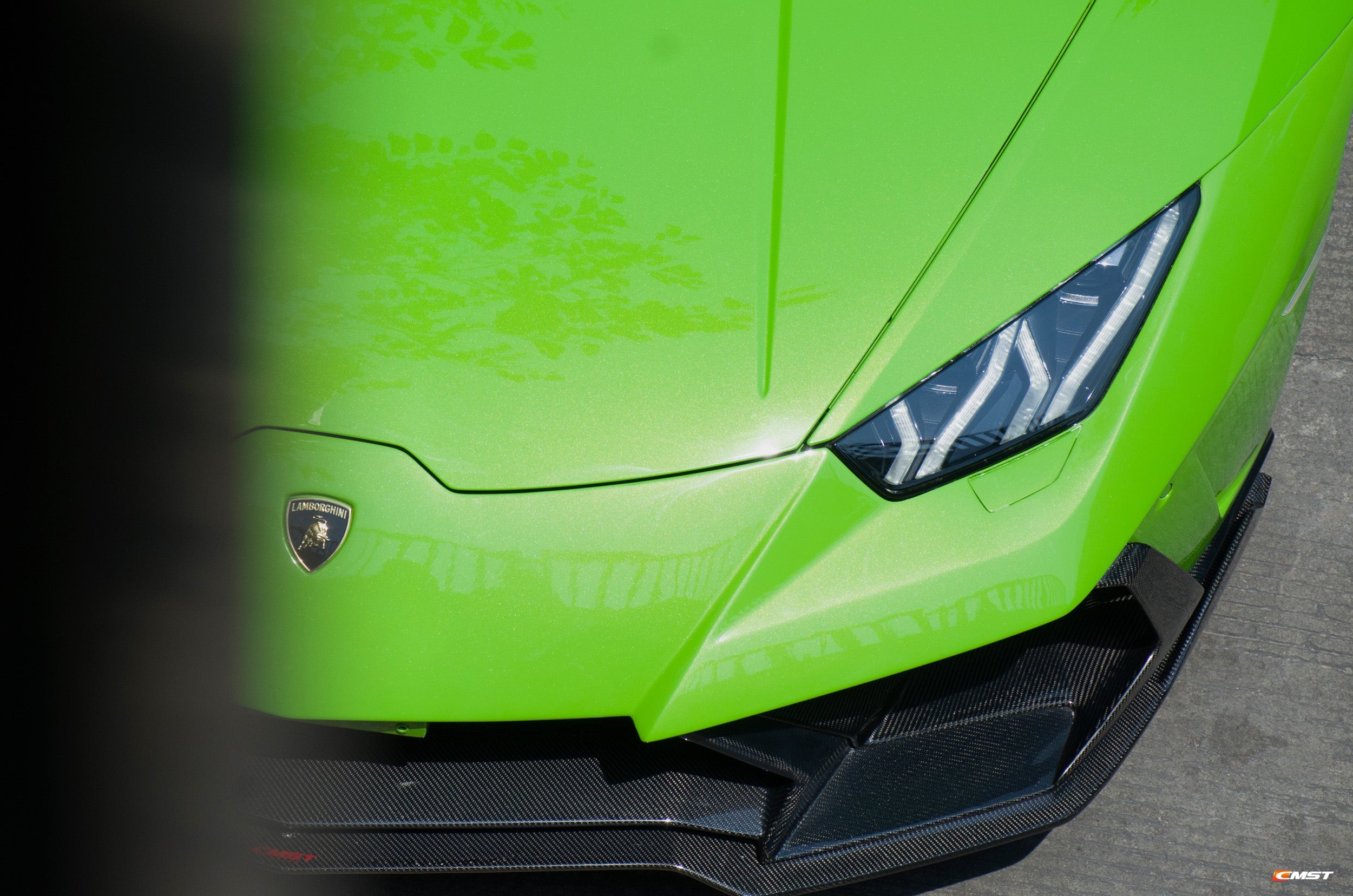 Lamborghini Huracan Tecnica Performante Evo LP610 LP580 2015-2024 with Aftermarket Parts - Front Bumper Set Carbon Fiber / FRP from CMST Tuning