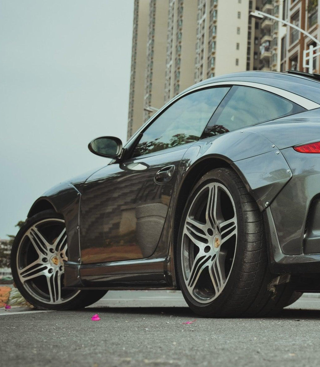 Porsche 997.1 997.2 911 Carrera/S 2009 2010 2011 2012 with Aftermarket Parts - Side Skirts Carbon Fiber / FRP from CMST Tuning
