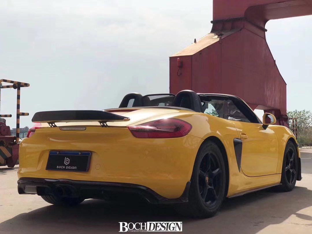 Porsche 981 Boxster (Base / S / GTS) 2012 2013 2014 2015 2016 with Aftermarket Parts - Rear Diffuser Carbon Fiber / FRP from CMST Tuning